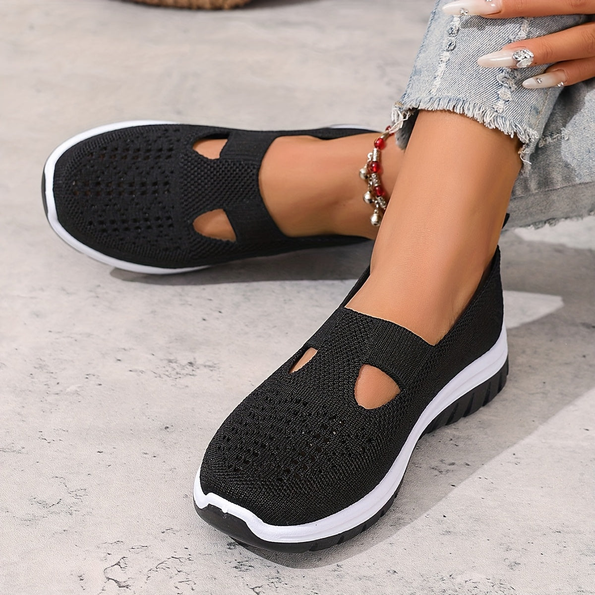 Women's Light-Colored Casual Sneakers Summer Beach Vacation Shoes