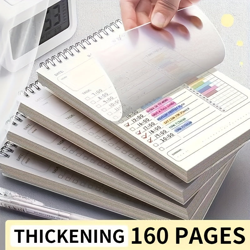 A5 Daily Planner Notebook 160 Pages for Office School Schedule Organizer