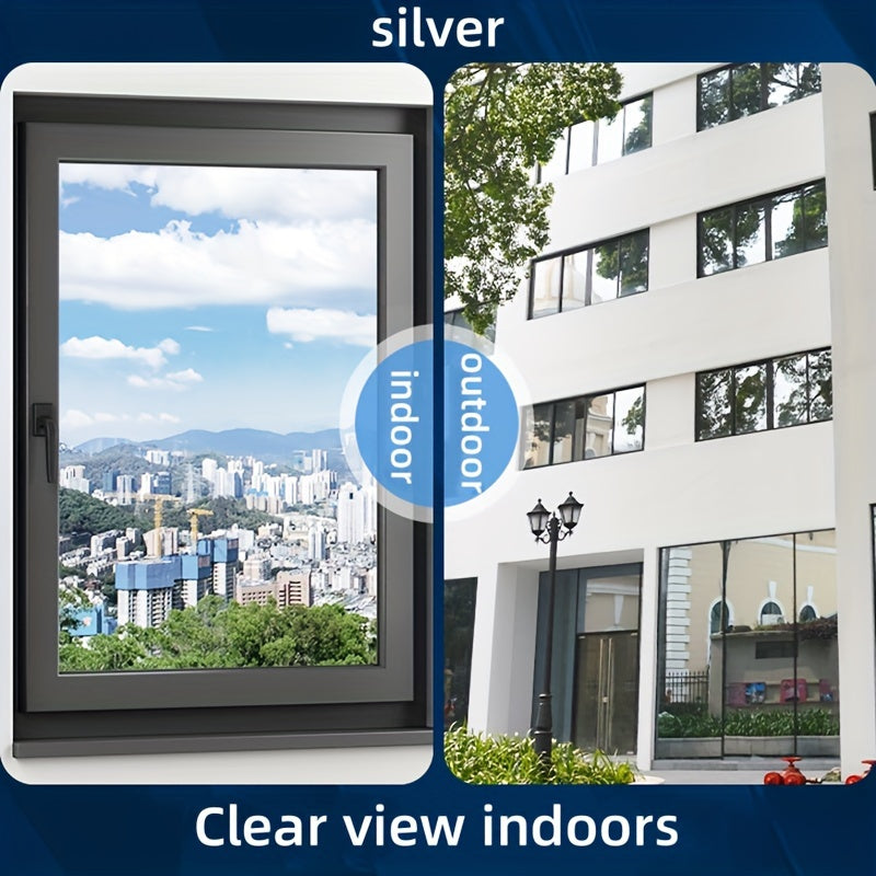 Silver Glass Insulation Film for Sunrooms Peel and Stick UV Blocking Window Film 3Mil Thickness