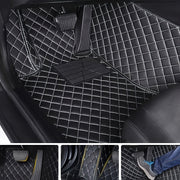 Car Floor Mats Leather 3-Piece Set All-Weather Durable for Left-Hand Drive