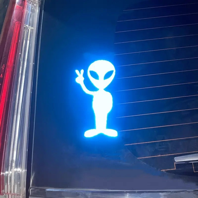 Night Safety Reflective Alien Car Sticker for Auto Side Body Waterproof