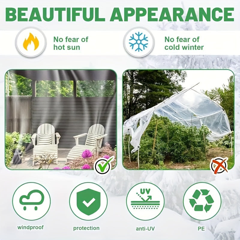 Greenhouse Cover for Balcony Gardens Clear Plastic Tarpaulin Rain UV Protection for Succulents and Pets