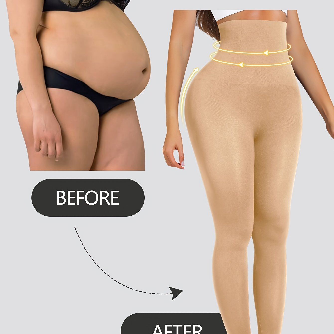 Black High-Waist Tummy Control Leggings with Stretch and Butt-Lifting for Workout and Casual Wear