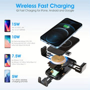 Wireless Car Charger Fast Charging Automatic Clamping for iPhone and Samsung