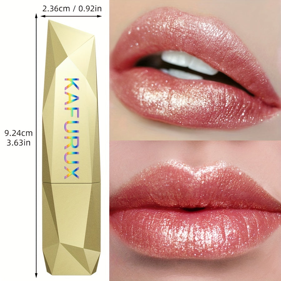 Женская перламутровая помада для губ стойкая увлажняющая металлический розовый блеск