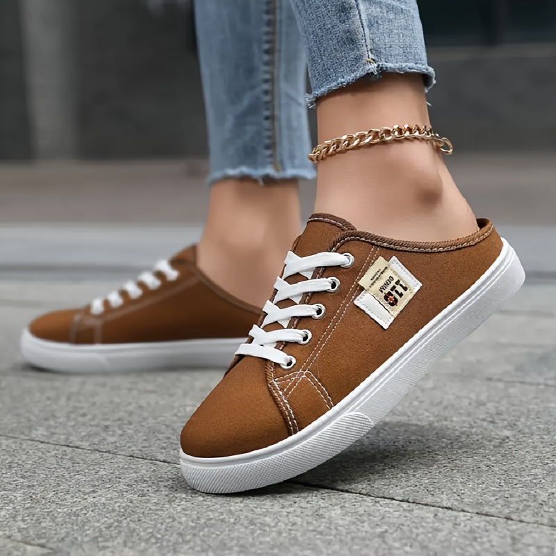 Women Casual Shoes Round Toe All-Season Fabric Upper Solid Color