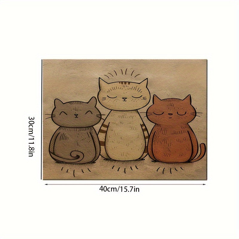 Cute Cat and Dog Pet Placemat Polyester Easy to Clean All Seasons