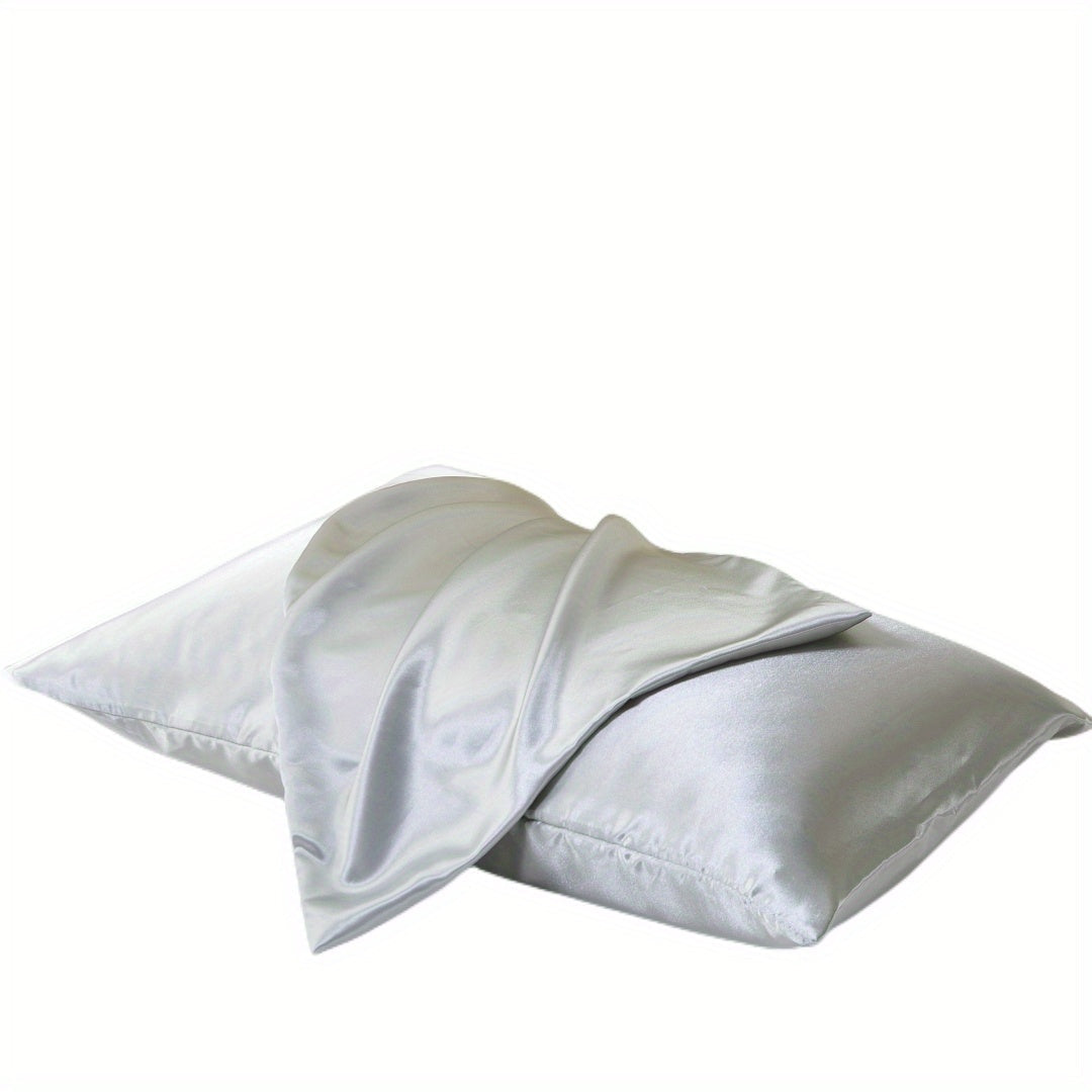 Set of 2 Soft Satin Pillowcases Hair Skin Friendly Envelope Closure