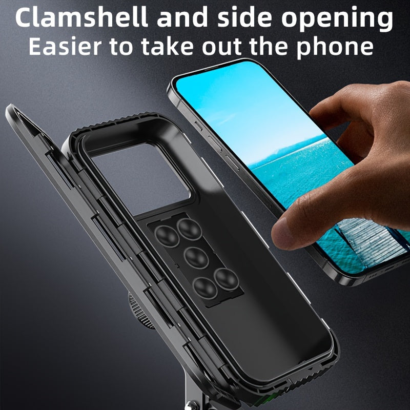 Waterproof Motorcycle Phone Holder with 360° Swivel Adjustable Fit for Bikes
