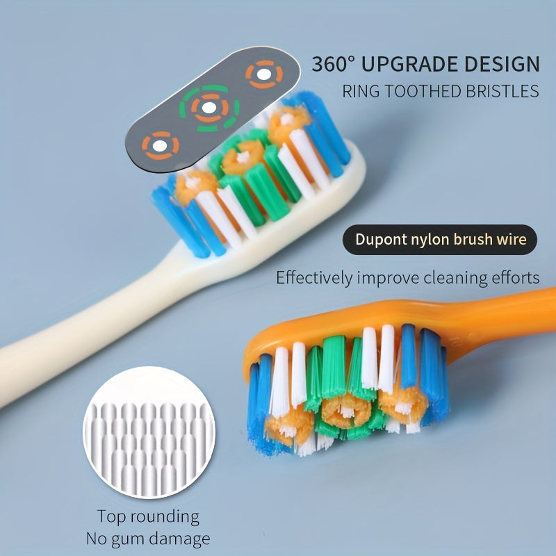 Men's 360° Hard Nylon Bristle Toothbrush for Adults