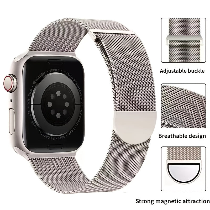 Stainless Steel Watch Band for Apple Watch Men Women Compatible with Series 1 to SE