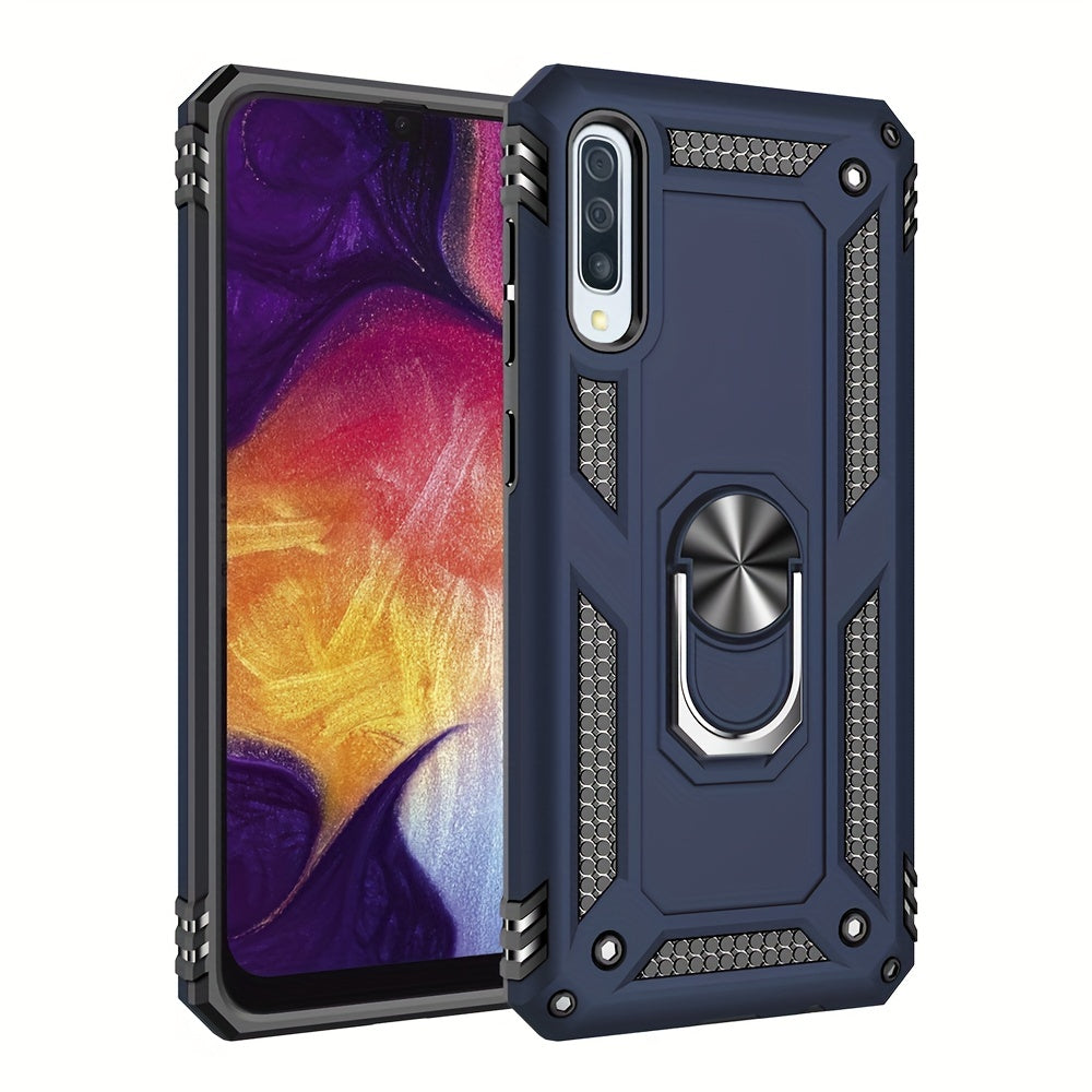 Shockproof Phone Case for Samsung Galaxy A Series with Ring Kickstand and Air Cushion Protection