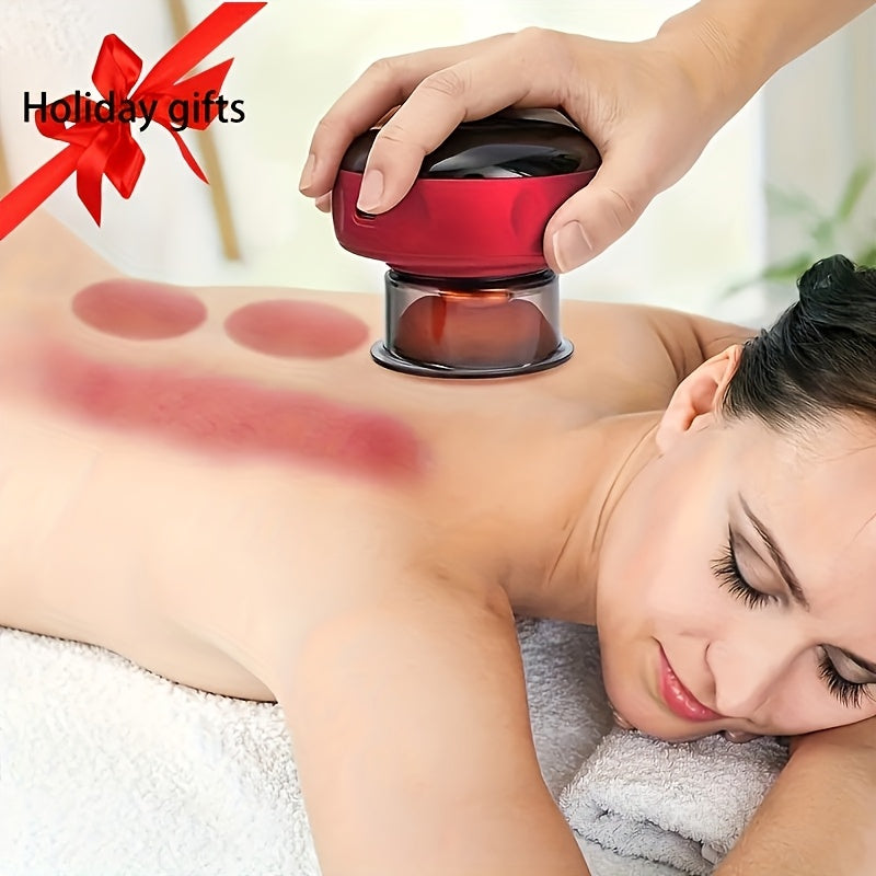 Smart Vacuum Cupping Massager with USB Rechargeable Electric Heating Scraping Cup for Beauty Spa