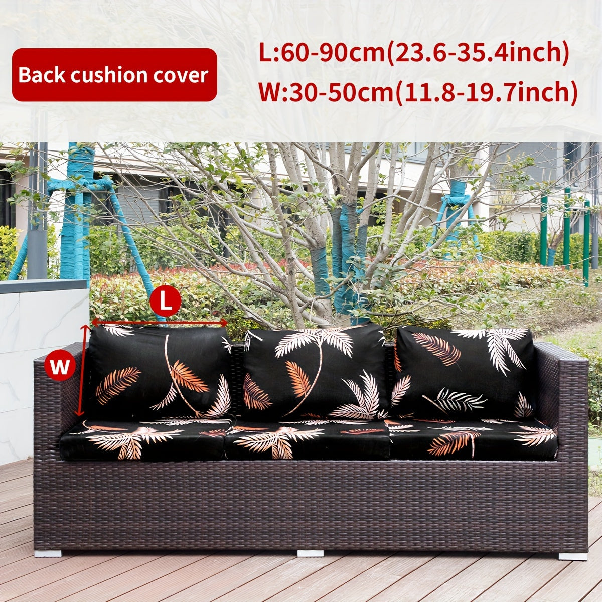 Набор чехлов для подушек для уличного дивана с богемским принтом животных, листьев и цветов