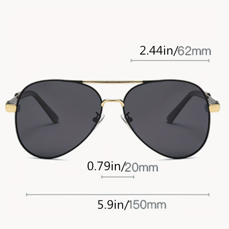 Men's Polarized Retro Metal Frame Sunglasses for Driving Camping Fishing Travel