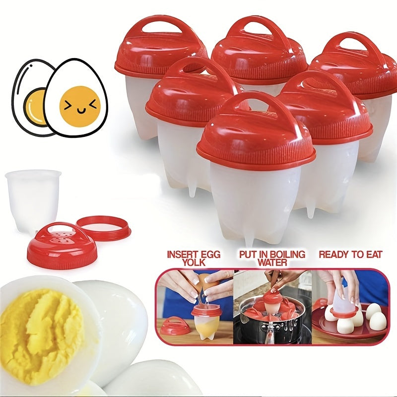 4-10 Pcs Non-Stick Silicone Egg Boilers High Temperature Resistant Kitchen Tools