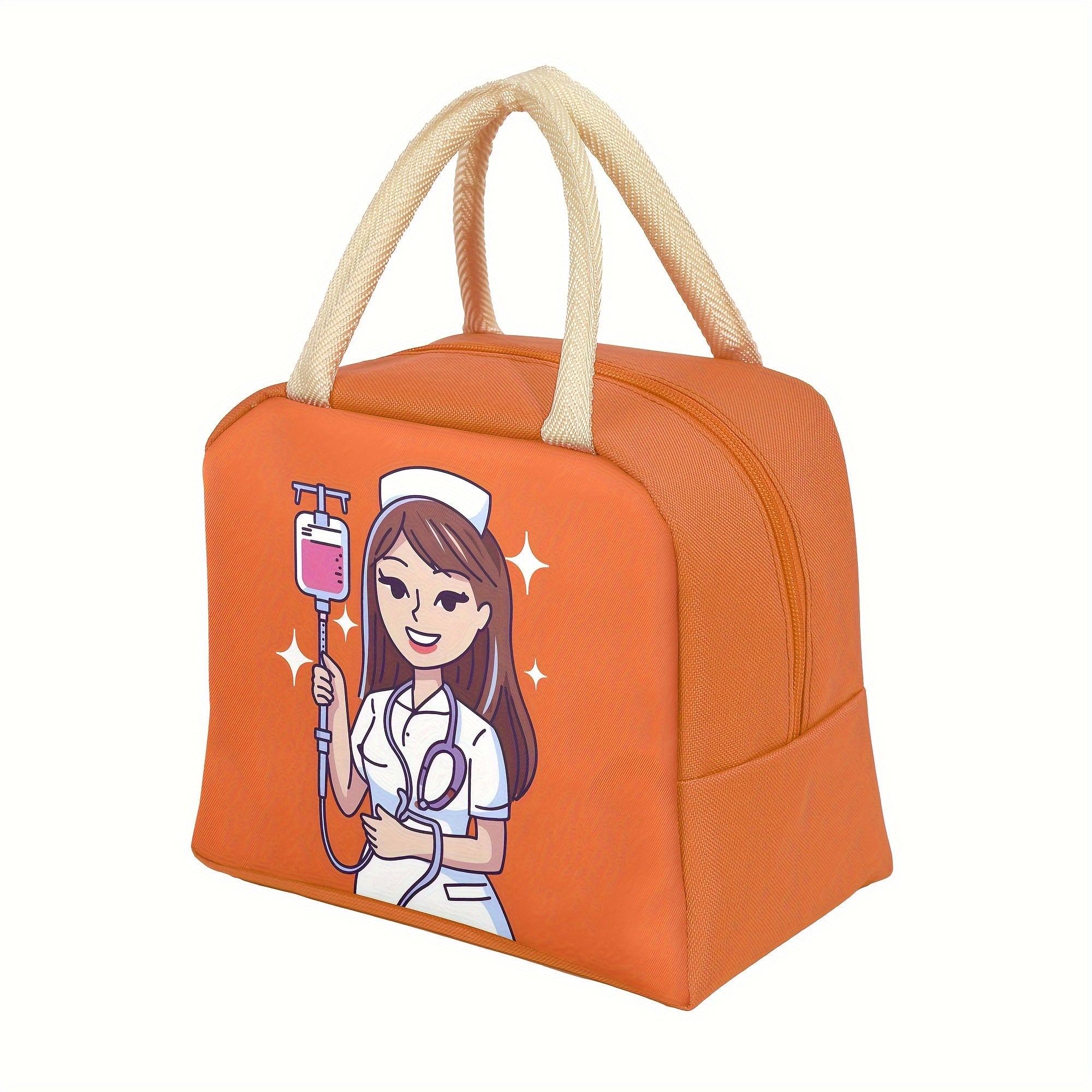 Insulated Lunch Tote for Work Travel or Picnic, Oxford Cloth, Easy Carry