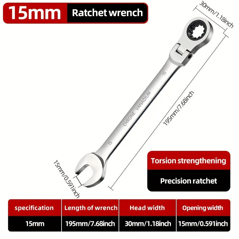 Alloy Steel Double Head Ratchet Wrench Set for Auto Repair and DIY