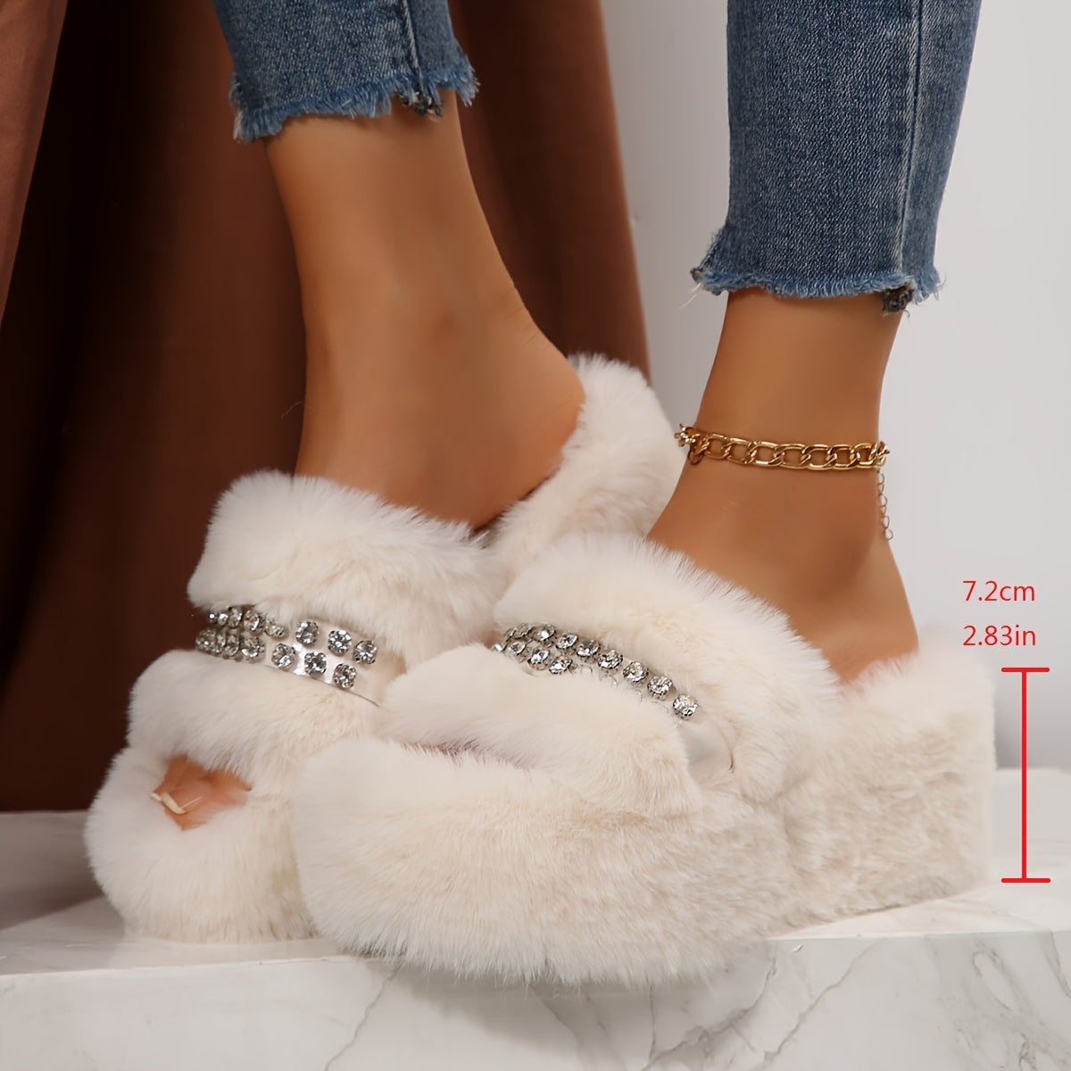 Women's Faux Fur Home Slippers Warm Indoor Shoes Lounge Wear