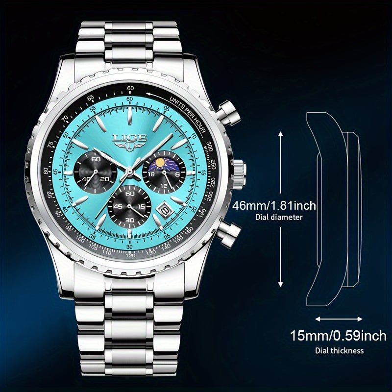 Women's Luxury Quartz Watch with Luminous Dial Chronograph and Sporty Design