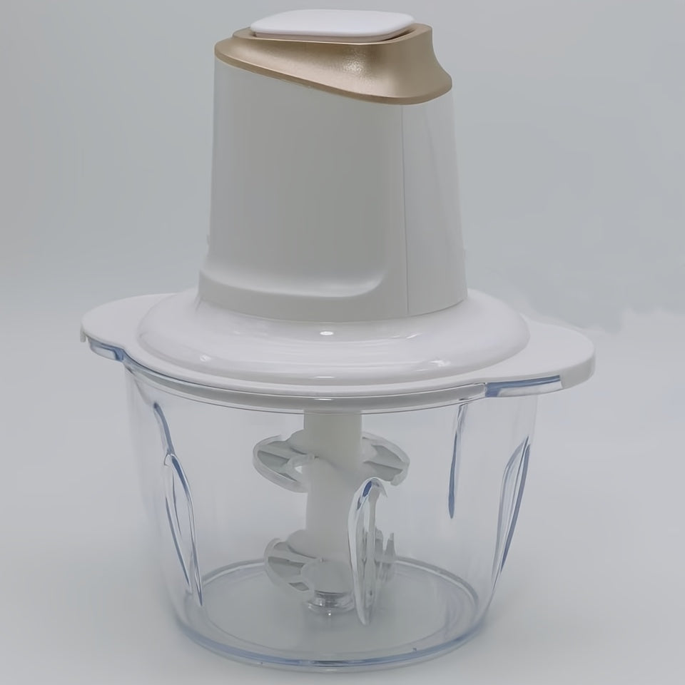 Electric Food Chopper and Processor 8-Cup 300W with 4 Blades 1.2L Glass Bowl