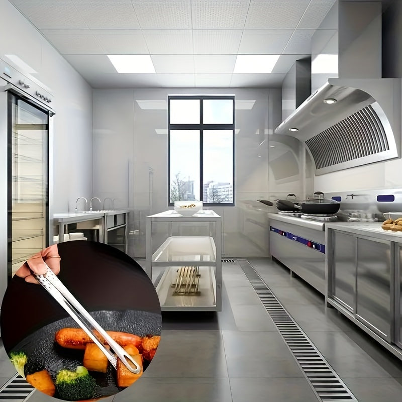 Golden Stainless Steel BBQ Tongs Set for Grilling and Food Serving