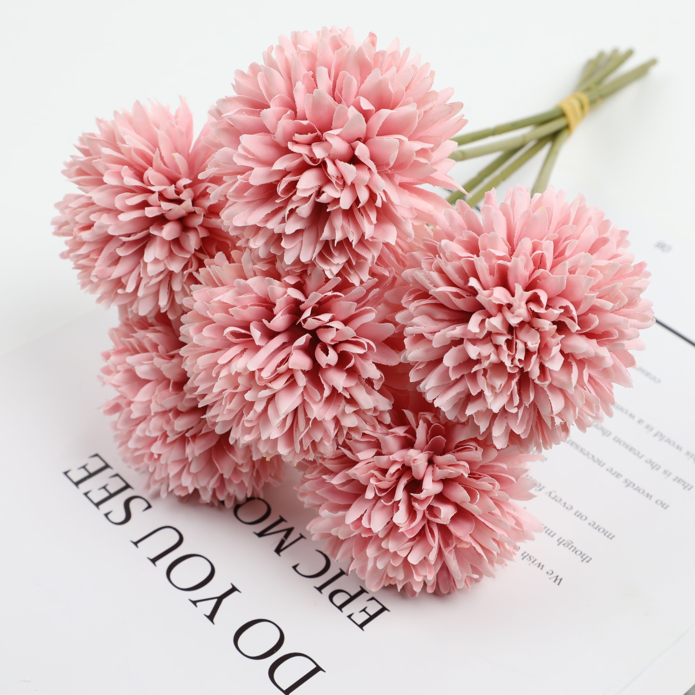 5pcs Artificial Dandelion Flower Bouquets for Wedding Party Home Decor