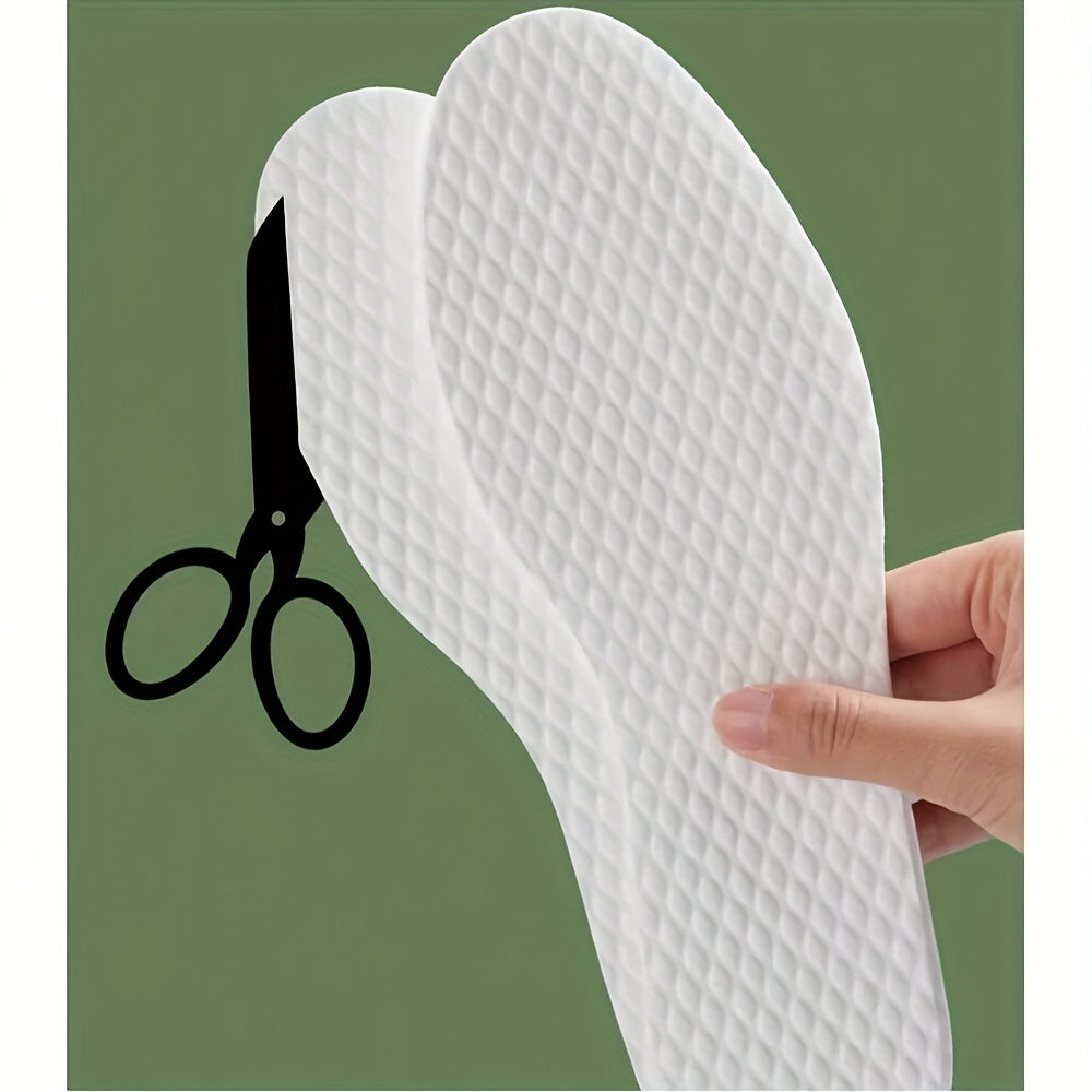 Unisex Breathable Disposable Insoles Sweat-Absorbent Foot Inserts for Hiking Jogging White EUR35-45