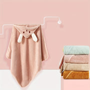 Baby Boy Girl Microfiber Bathrobe and Towel Set with Cartoon Design