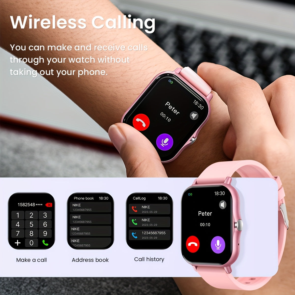 Unisex Smartwatch with Wireless Calling and Sports Features 1.83 Inch TFT Screen