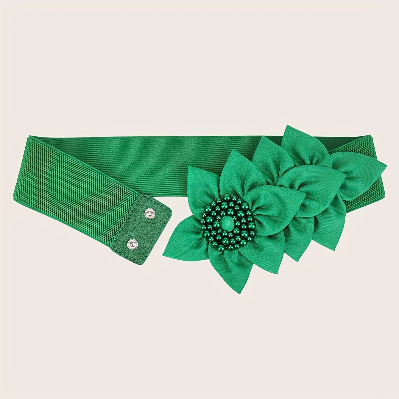 Qora gullli korset kamar, qizil elastik va qalin tokchali, ayollar uchun