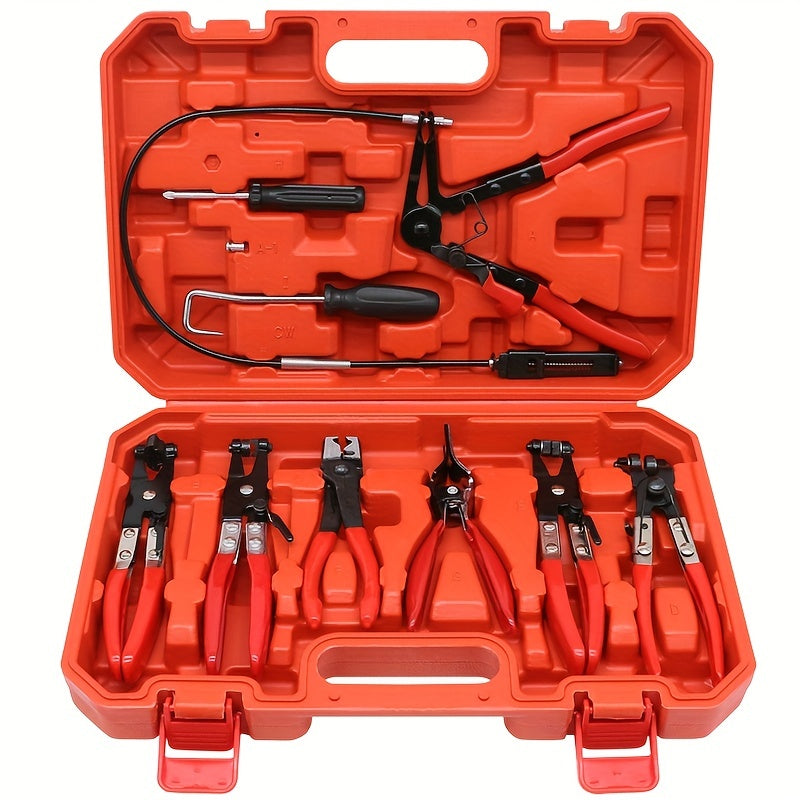 9-Piece Flexible Hose Clamp Pliers Set for Automotive Water Coolant Clamps