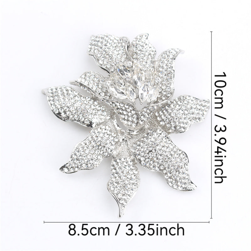 Изысканная брошка-булавка с цветком из страз, уникальный эмалевый цветочный дизайн, элегантный модный аксессуар для женщин, идеальный подарок с имитацией моделирования