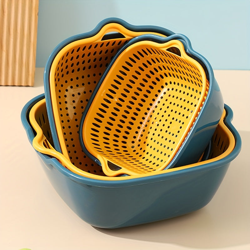 Kitchen strainer with double drain basket 6 pieces for household and restaurant use