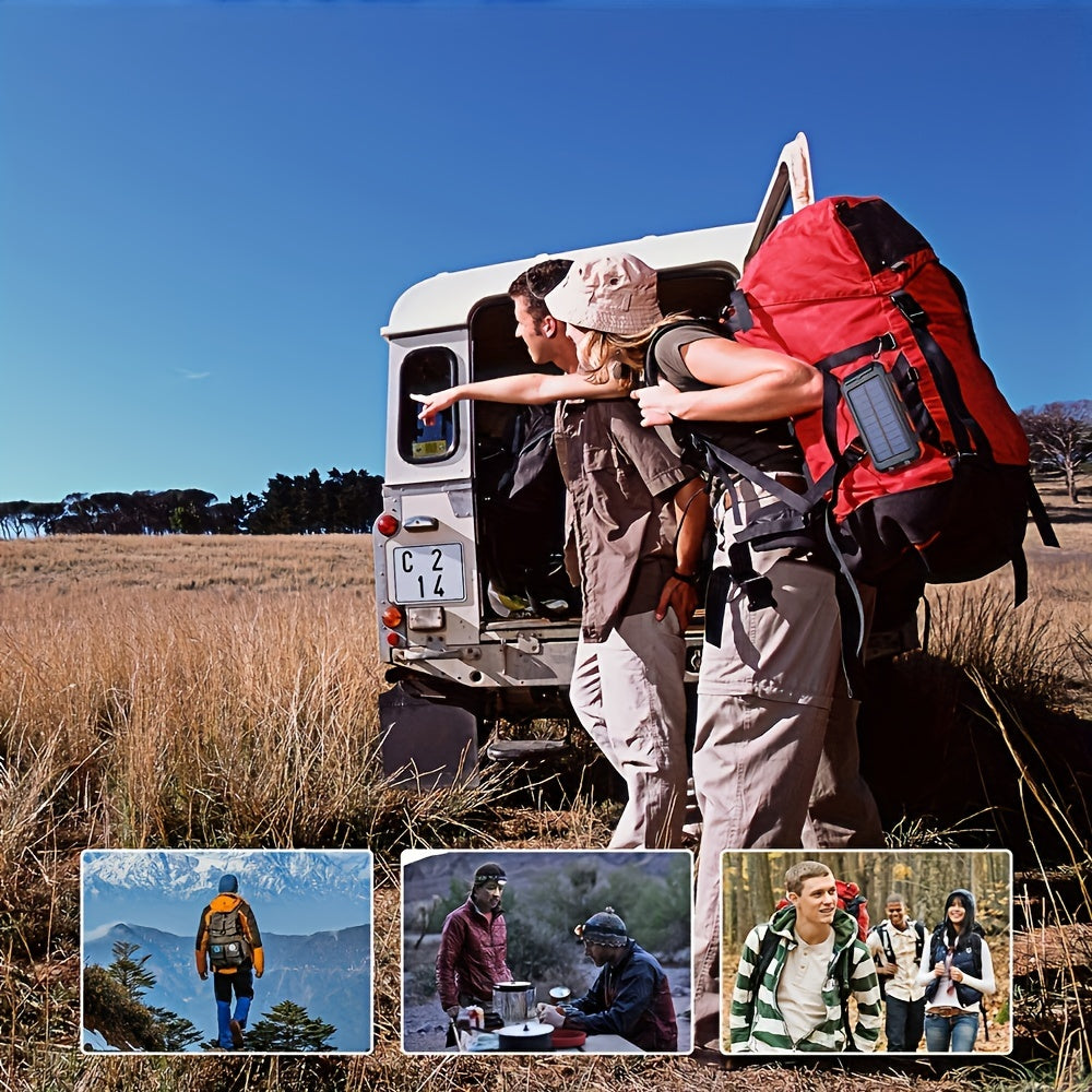 8000mAh Quyosh Energiya Banki USB C va Ikki LED Fleshlight bilan sayohat va tashqarida foydalanish uchun