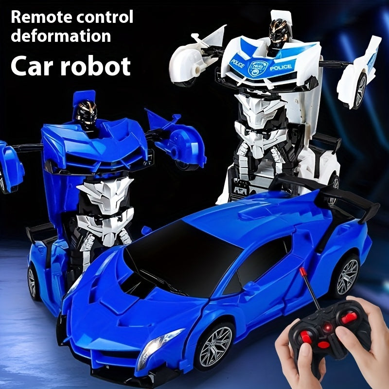 Coche robot control remoto eléctrico con rotación de 360° y deriva para niños a partir de 3 años en blanco, rojo, amarillo y azul