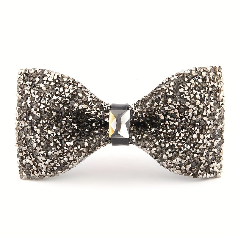 Men's Bow Tie with Faux Diamond Knot for Weddings and Formal Events