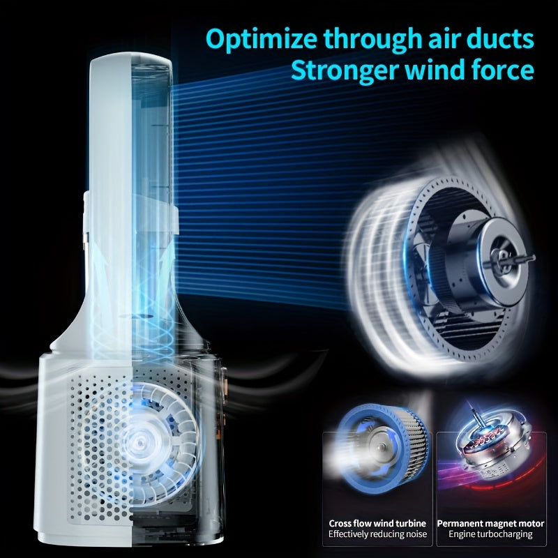 Rechargeable Portable Bladeless Desktop Fan with Mist Humidifier 2200mAh Battery