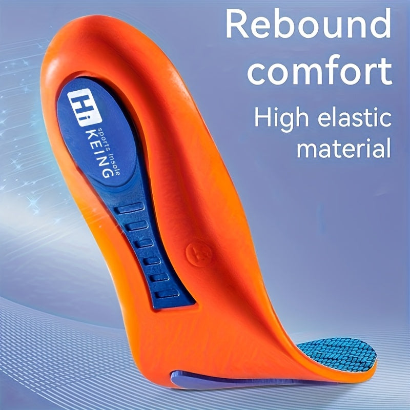 Unisex EVA Sports Insoles Breathable Cushioned Gel Support (Orange & Blue)