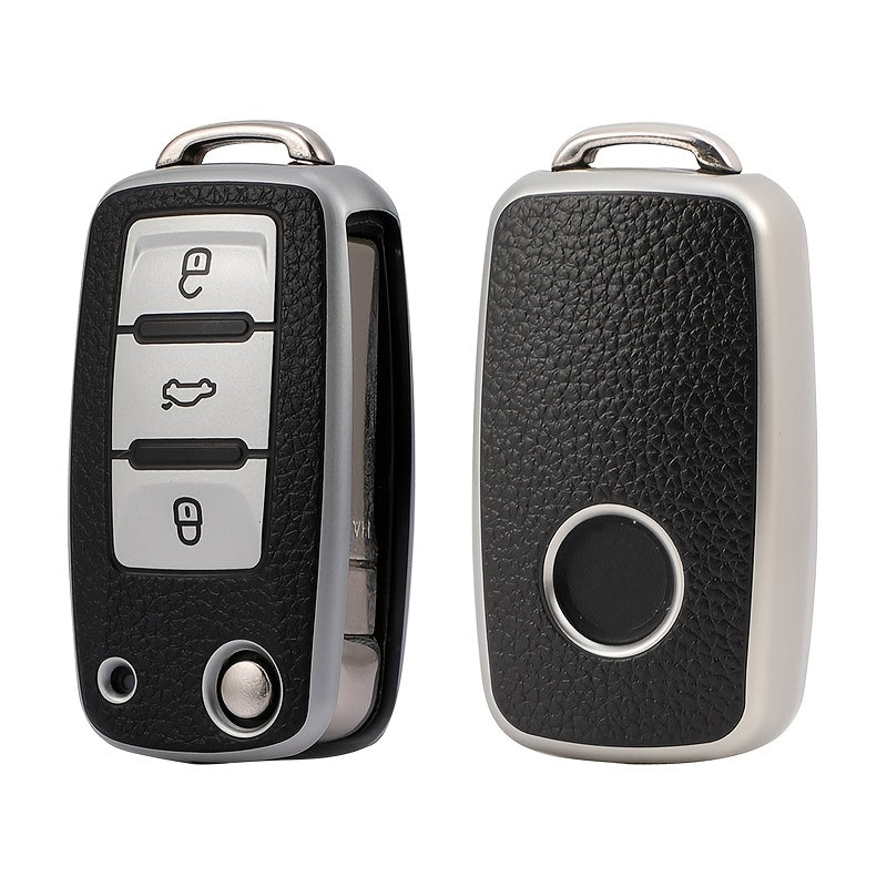 Universal TPU Car Key Cover Fob Shell for Vehicles with Keychain Protection