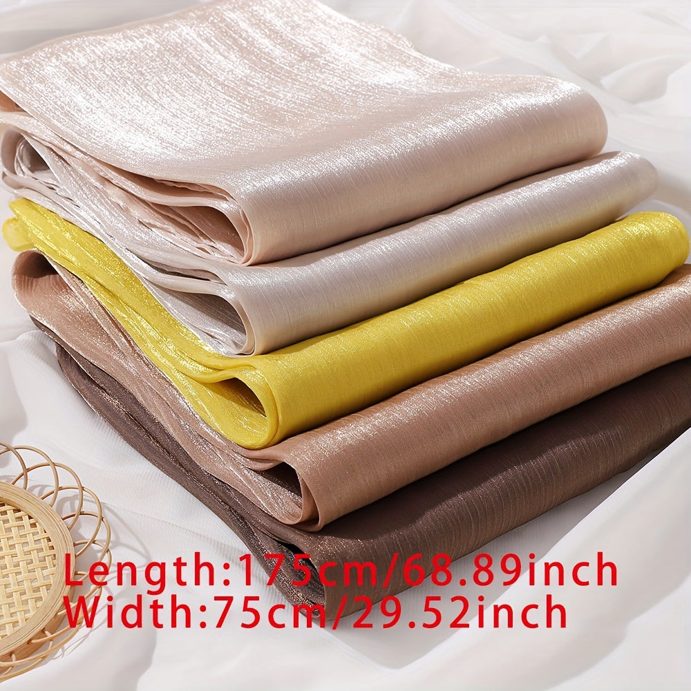 Pleated Crinkled Glitter Chiffon Hijab for Elegant Muslim Headwear