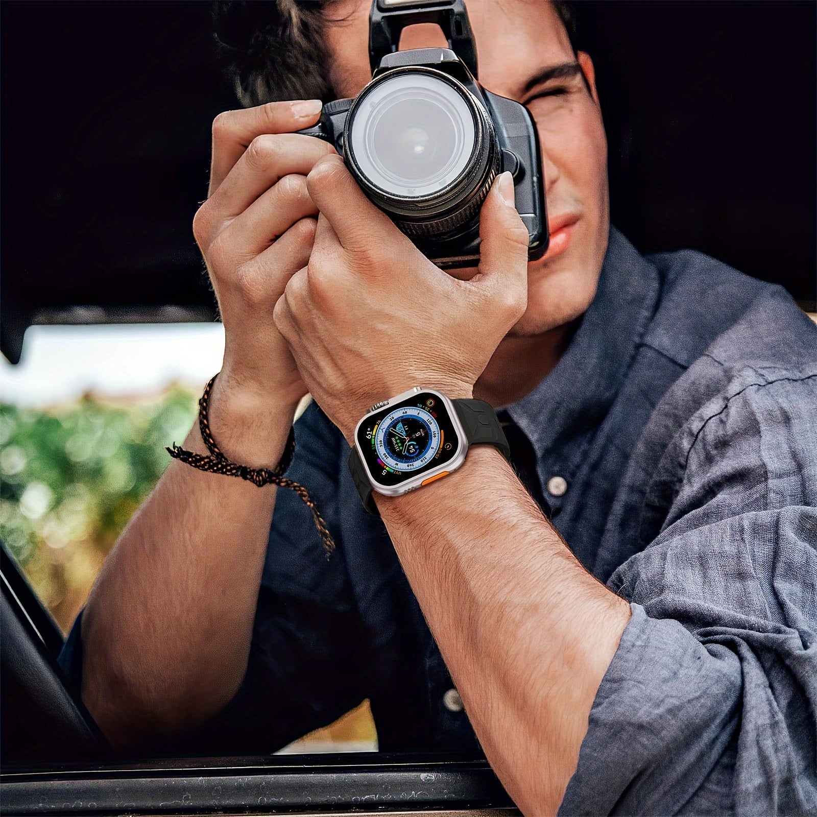 Silicone Sport Watch Band for Apple Watch Water-Resistant Compatible with Series 4-10 Men Women