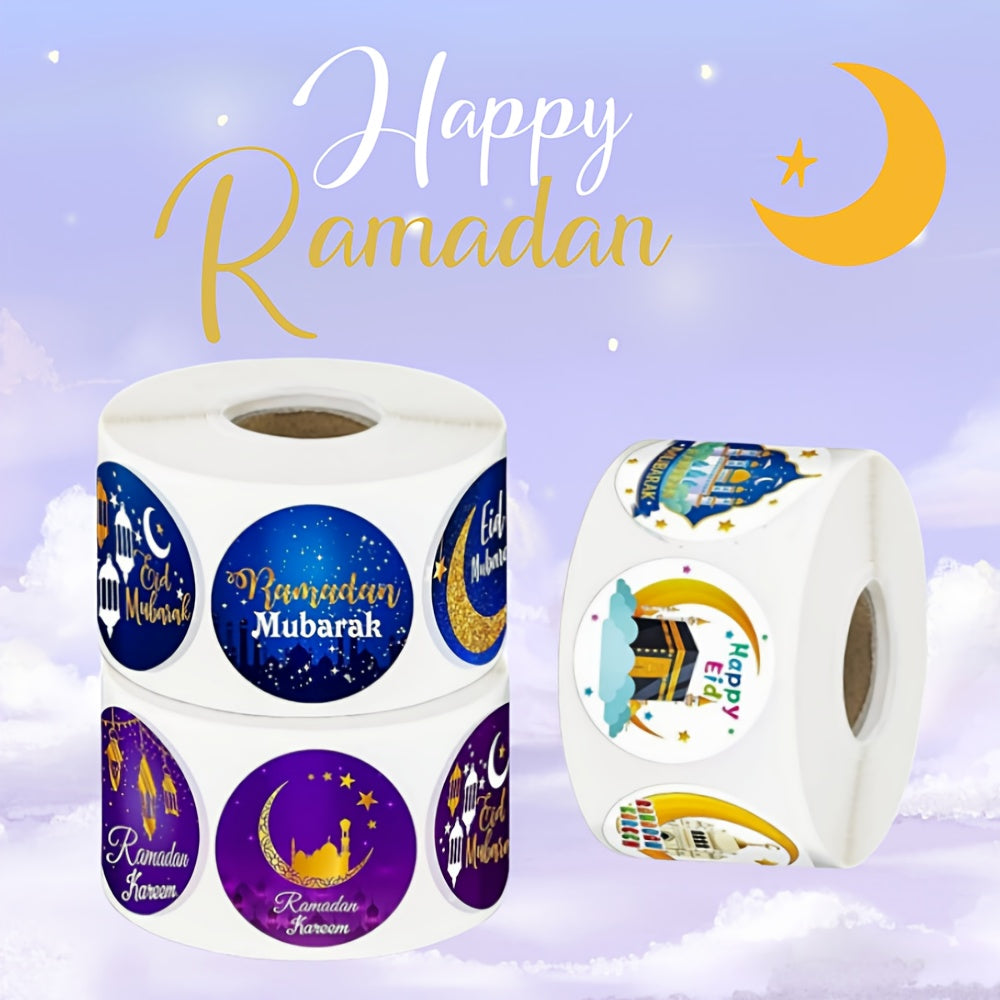 Ramadan Kareem Stickers Set 500 Pieces Mosque Lantern Star Gift Wrapping Decoration