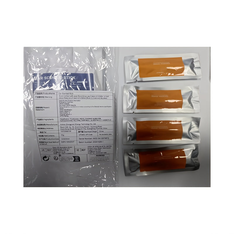 Комплект из 4 освежителей воздуха для автомобиля, палочки, диффузор эфирных масел, длительный аромат