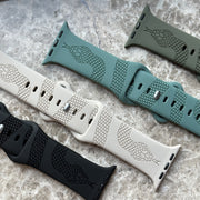 Engraved Snake Silicone Watch Band for Apple Watch All Series Durable Comfortable Strap