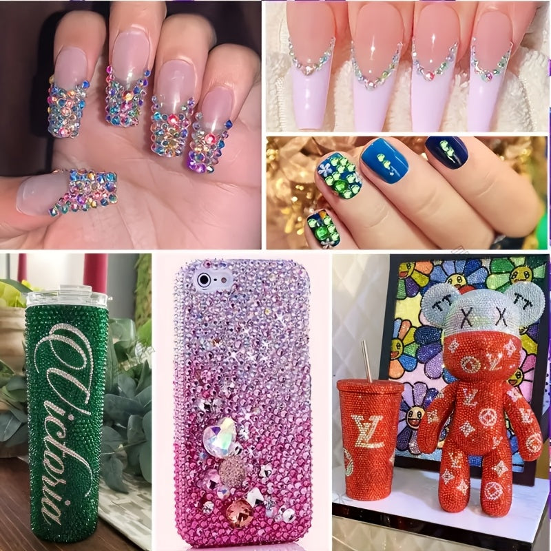 1440/288 Pieces Glass Flatback Rhinestones for DIY Crafts on Clothing Tumblers Nails