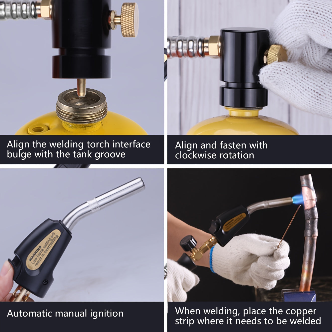 Propane Torch with Adjustable Flame Trigger Start Metal Head for Cooking Welding Burning