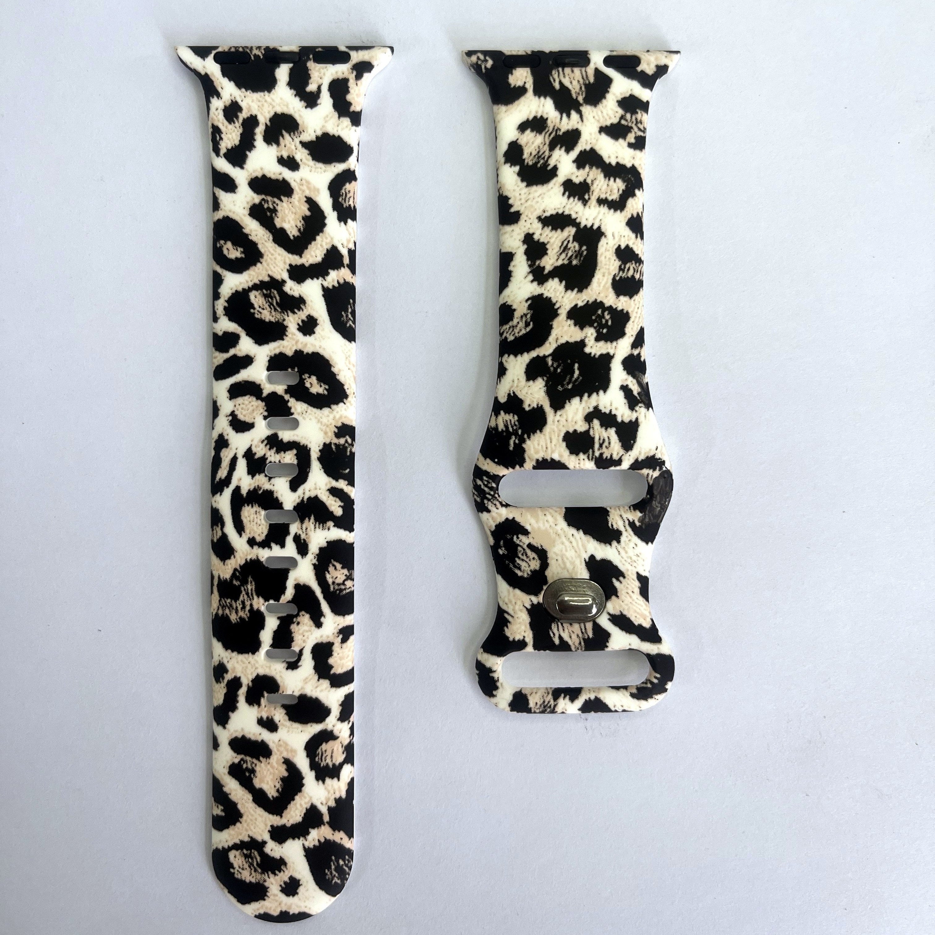 Women's Floral Silicone Watch Band Compatible with Apple Watch 38mm-45mm Soft Fade-Resistant Strap