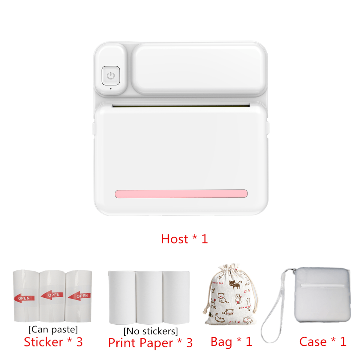 Portable Thermal Printer for Photos Notes QR Codes Labels Compact Ink-Free