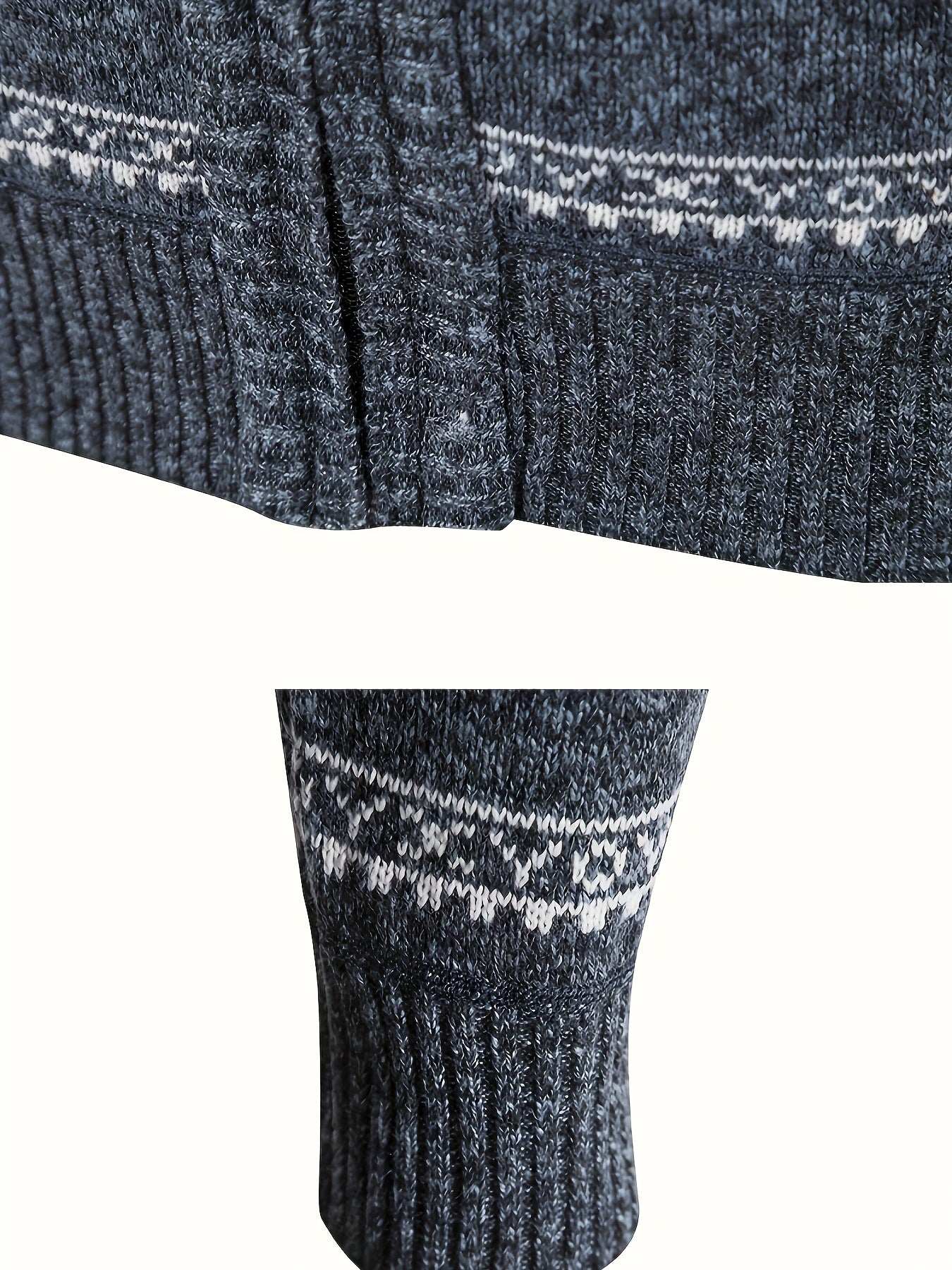 Men's Fall Winter Floral Pattern Fleece-Lined Full Zip Sports Cardigan with Pockets